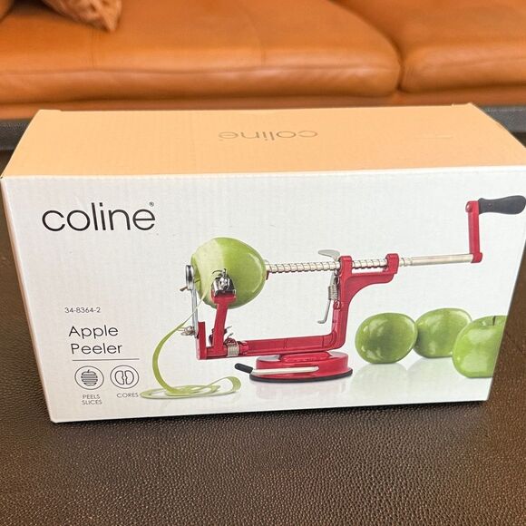 Coline Red Apple Peeler with suction base and cast iron body - Picture 1 of 6